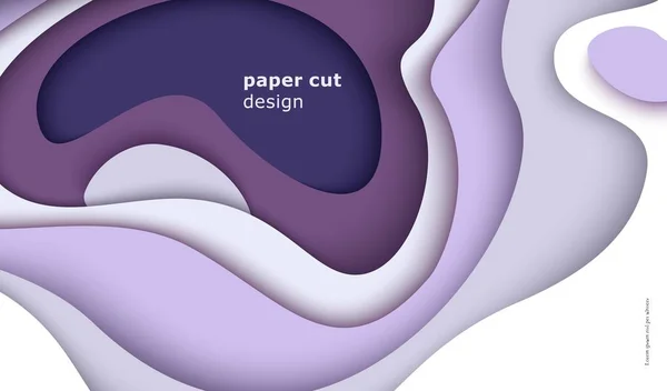 时尚紫图层壁纸3D 纸艺术抽象矢量背景 — 图库矢量图片