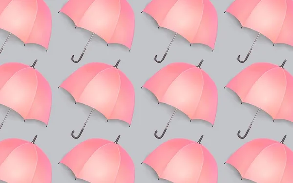 Creative Autumn Summer Spring Background Deep Female Umbrellas Place Text — Stock Vector
