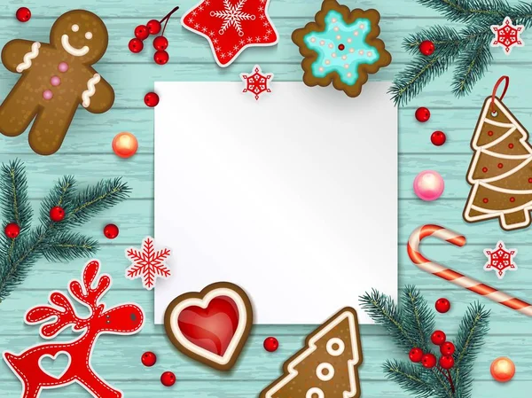 Abstrato Fundo Natal Vermelho Branco Estilizado Decorações Escandinavas Ramos Árvore —  Vetores de Stock