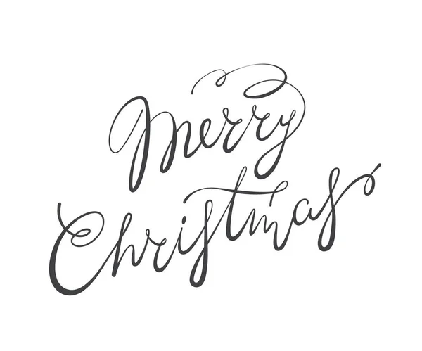 Feliz Natal Mão Letras Mão Desenhada Lettering Fundo Cartão Caligrafia —  Vetores de Stock