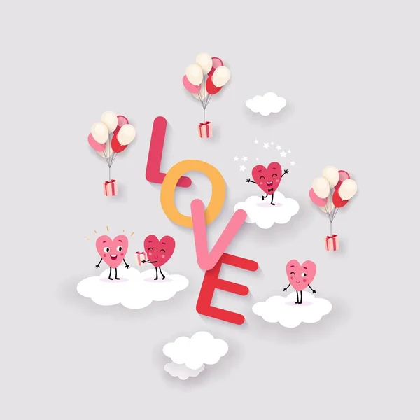 Amour Fond Coeur Pour Saint Valentin Mariage Fiançailles Texte Surround — Image vectorielle