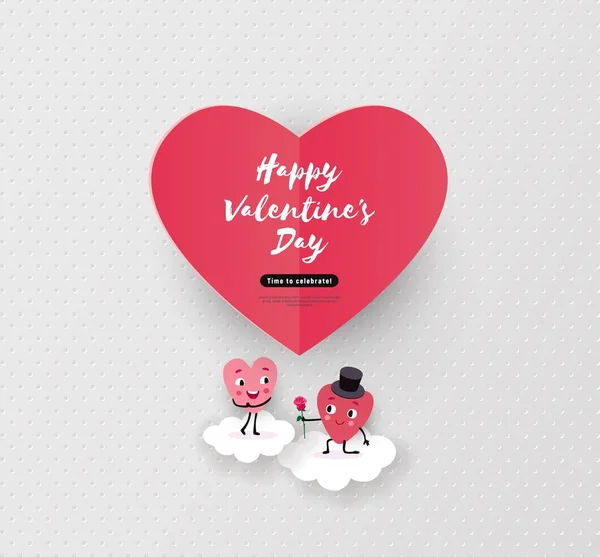 Joyeux Valentines Carte Jour Fond Vacances Avec Des Coeurs Animés — Image vectorielle