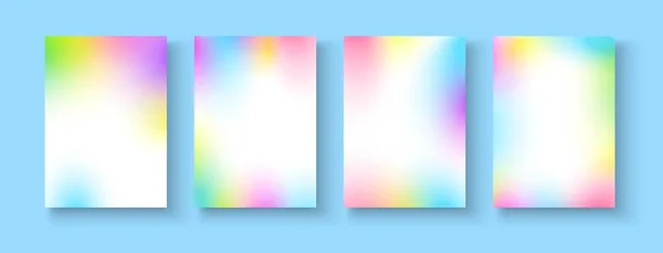 Kleurrijke A4-sjablonen met abstracte wazige elementen en Gradient effect — Stockvector