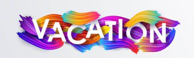 Tatil, renkli fırça darbeleri arka planda metin