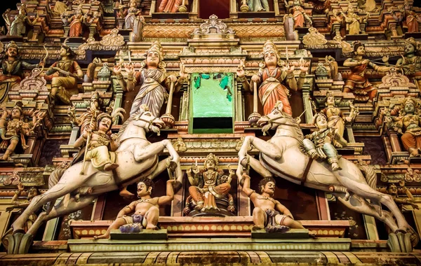 Detalhe Arquitetônico Templo Hindu Sri Mahamariamman Perto Chinatown Kuala Lumpur — Fotografia de Stock