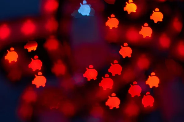Domuz yavruları bulanık etkisi ile şeklinde kırmızı rakamlar bokeh 