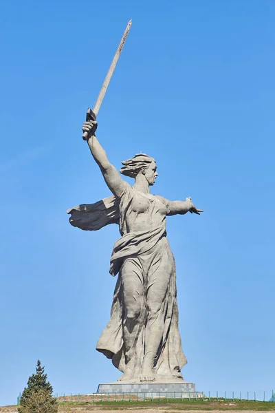 Volgograd, Rusya - Nisan 2019 - Mamayev Kurgan 'daki 