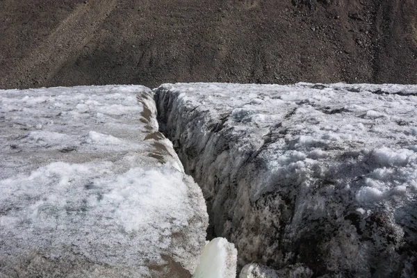 Detail Deep White Crack Crevasse Glacier — Stock Photo, Image