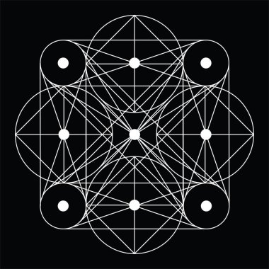 Soyut vektör şablon arabesk daireler ile. Siyah arka plan. El ilanı, broşür, kitapçık ve Web sitesi tasarımı için. Yuvarlak geometrik süsleme.