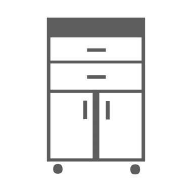dolap simgesi. Mobilya simgesi unsurları. Premium kalite grafik tasarım. İşaretler, anahat Web siteleri, web tasarım, mobil uygulaması, beyaz arka plan üzerinde bilgi grafiği için koleksiyon simge simgeler.