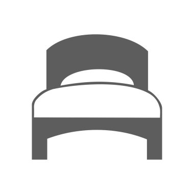 Yatak vektör illüstrasyon izole beyaz arka plan üzerinde. Yatak simgesi. Eski stil yatak simgesi. 