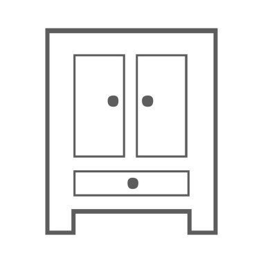 dolap simgesi. Mobilya simgesi unsurları. Premium kalite grafik tasarım. İşaretler, anahat Web siteleri, web tasarım, mobil uygulaması, beyaz arka plan üzerinde bilgi grafiği için koleksiyon simge simgeler.