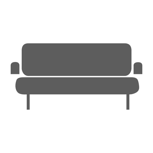 在白色背景上孤立的索法矢量图解 柔软的沙发图标 老式沙发图标 Divan沙发矢量图标 — 图库矢量图片