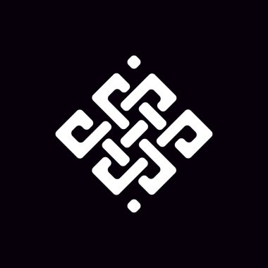 Güzel süsleme hat sanatı. Katı model siyah izole. Modern Soyut düğüm tek renkli geometrik doku. Hayali arka plan. Tasarım dekor, kapakları, baskı için.