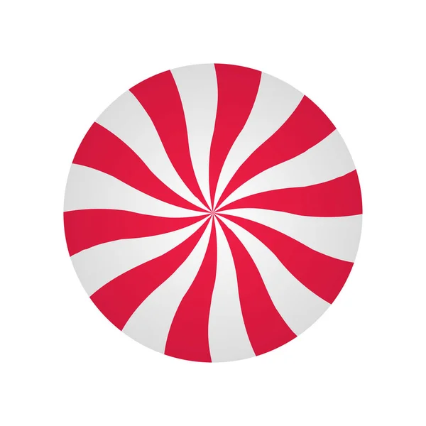 Naneli Krema şeker. Spiral kırmızı ve beyaz formu. Tatlı Dükkanı tasarım. Vektör çizim üzerinde beyaz izole.