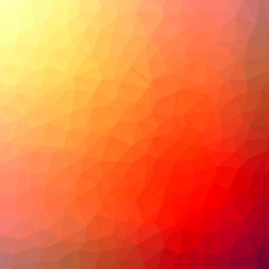 Kırmızı ve turuncu kristal çokgen arka plan. Düşük poli mozaik afiş. Geometrik buruşturulmuş üçgen origami tarzı degrade illüstrasyon.