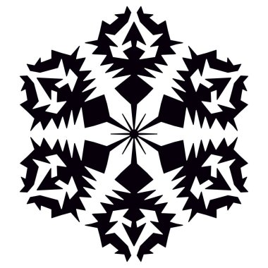 Siyah kar tanesi. Vektör simgesi. Kış siyah noel kar pulkristal elemanı. Hava illüstrasyon buz koleksiyonu. Xmas don düz izole siluet sembolü.