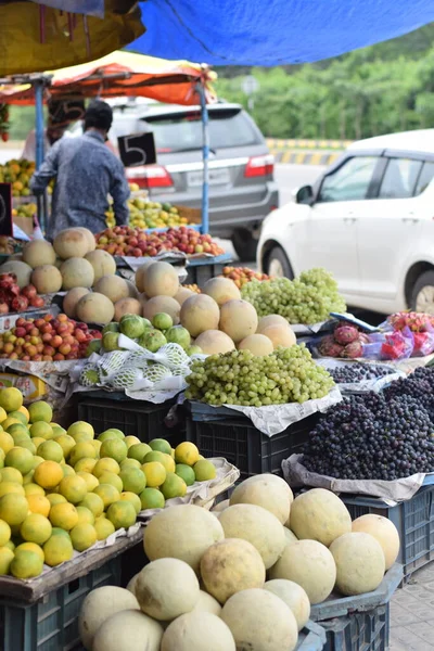 Hyderabad Telangana India July 2020 Fruits Road Side Fruits Trader — Stock Photo, Image