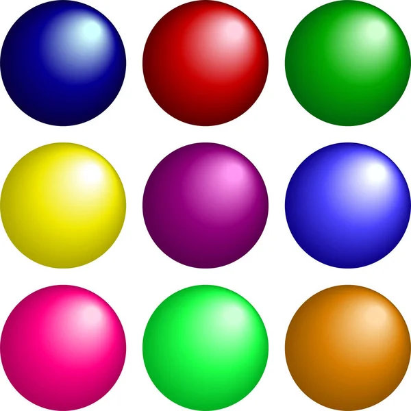 Conjunto Globos Multicolores Imagen Vectorial Con Capacidad Editar — Vector de stock