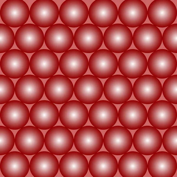 Muster Vieler Dunkelroter Kugeln Auf Rotem Hintergrund Vektorbild — Stockvektor