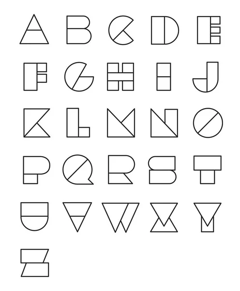 Lina Geometriska Font Design Abstrakt Modern Bokstäver Vector Alphabet Set — Stock vektor