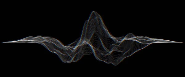 Футуристический Хад Векторная Сетка Музыкальные Звуковые Волны Установлены Технология Аудиоцифрового — стоковый вектор