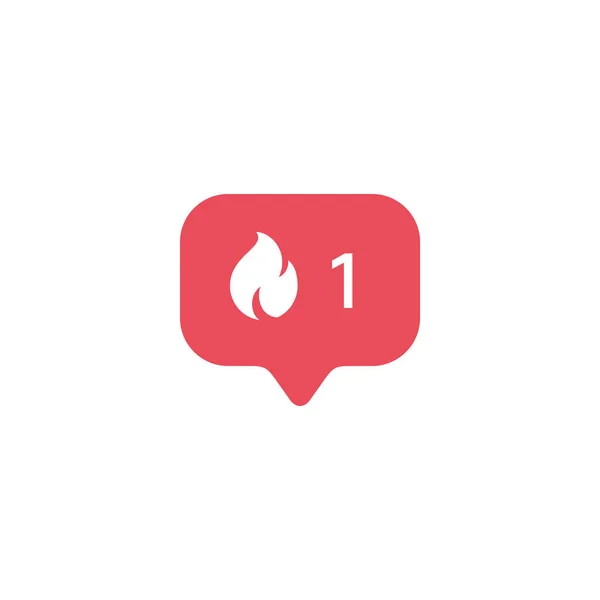 Kırmızı Ateş Yeni Mesaj Balon Miktar Sayı Bildirim Simgeleri Şablonları — Stok Vektör