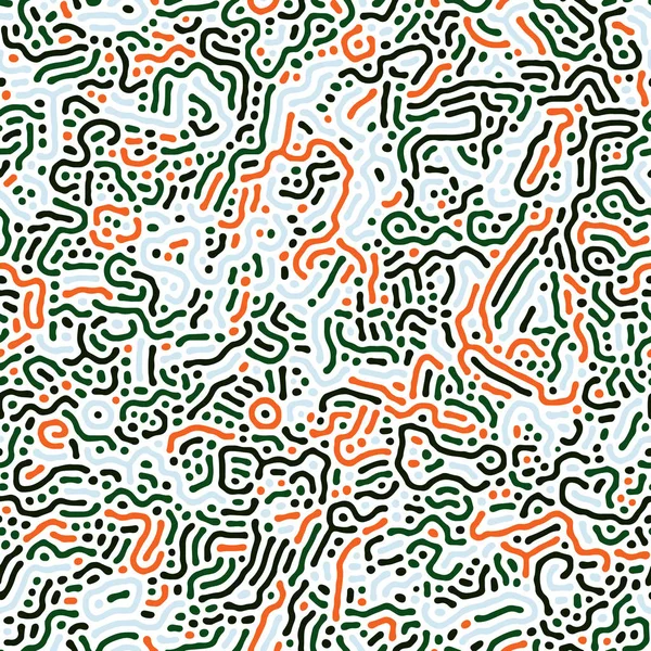 Diffusie reactie vector naadloze patroon. Zwart-wit organische vormen, lijnen patroon. Abstract achtergrond afbeelding — Stockvector