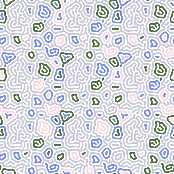 反作用の拡散ベクトル シームレス パターン。黒と白の有機的な形、線のパターン。抽象的な背景イラスト — ストックベクタ