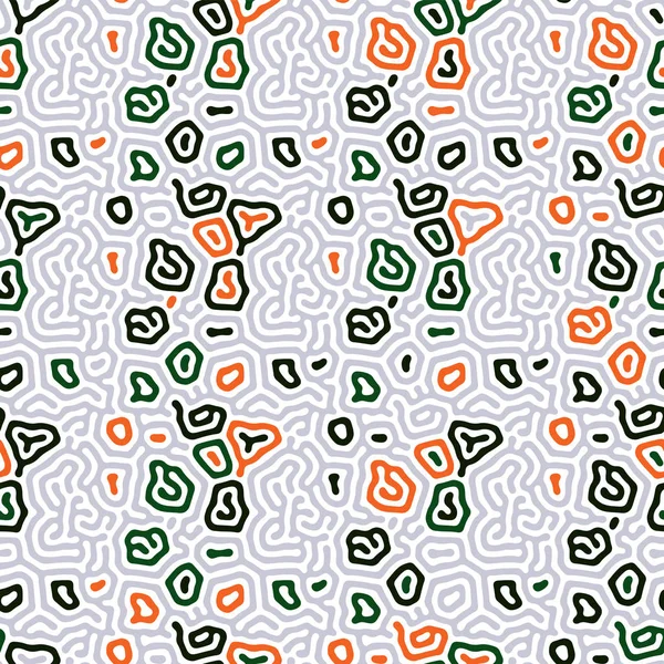 Modèle sans couture de vecteur de réaction de diffusion. Formes organiques noir et blanc, motif de lignes. Résumé Illustration de fond — Image vectorielle