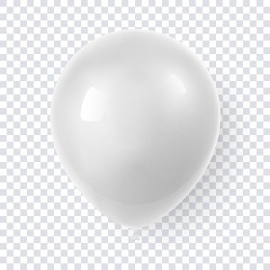 3D gerçekçi renkli balon. Doğum günü balon parti ve kutlamalar için. Beyaz arka plan üzerinde izole. Vektör çizim