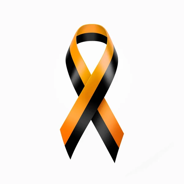 Black awareness ribbon sign orange icon on Vector Image