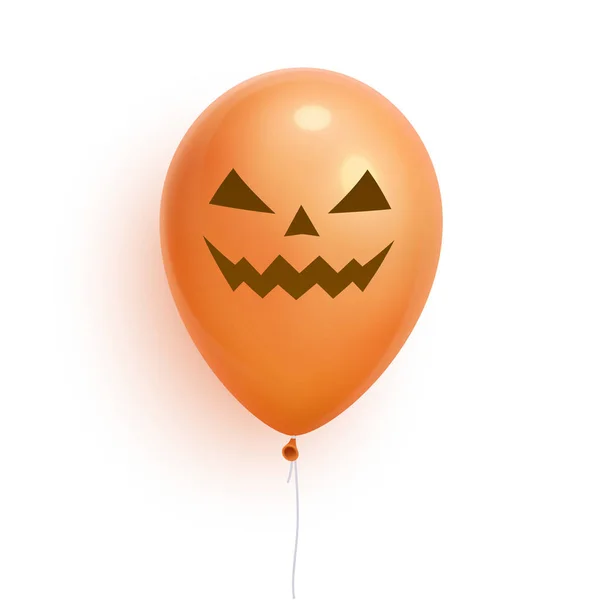 Ballon Halloween Réaliste Lanterne Jack Face Sur Ballon Isolé Sur — Image vectorielle