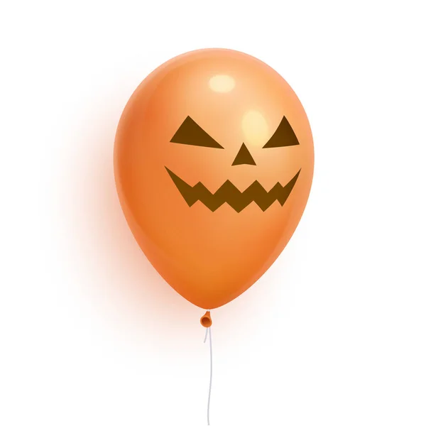 Helloween Balón Realistický Tvář Lucerny Balónu Izolováno Bílém Pozadí Vektorová — Stockový vektor