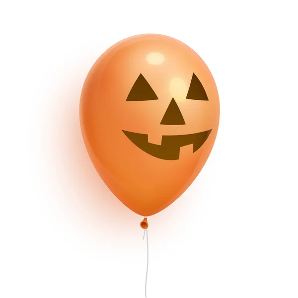 Ballon Halloween Réaliste Lanterne Jack Face Sur Ballon Isolé Sur — Image vectorielle