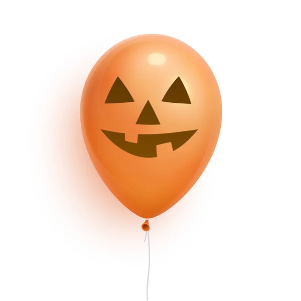 Helloween Ballon Realistisch Lantaarn Krik Gezicht Ballon Geïsoleerd Witte Achtergrond — Stockvector