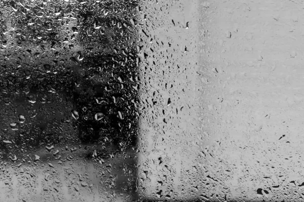 Gotas Lluvia Sobre Vidrio Empañado Fondo Abstracto Gotas Lluvia Sobre — Foto de Stock