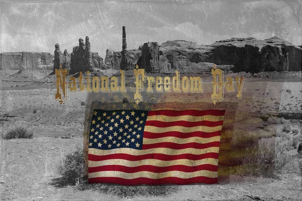 National Freedom Day Vintage Illustration — Stock Photo, Image