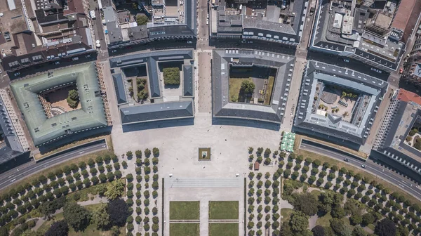 Vista Aérea Schlossplatz Edificios Palacio Karlsruhe Alemania — Foto de Stock