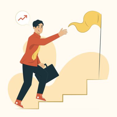 Sancak, poster, web sitesi vs. için hedef kavramına merdiven çizimi.