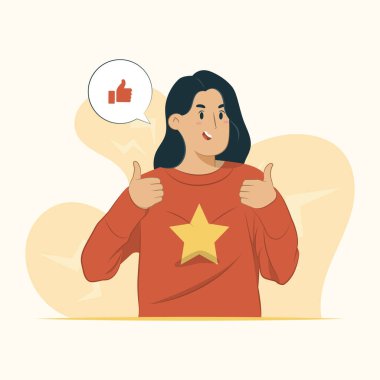 Onaylama konsepti afiş, poster, web sitesi vs. için tezahürat gösterisi.