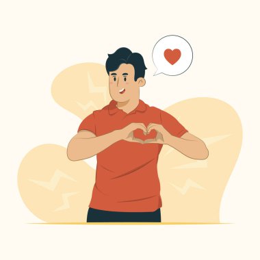 Tutkulu konsept erkekler afiş, poster, web sitesi vs. için resimleme yapıyor.