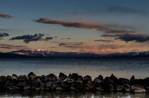 Rolling Clouds Mountains Lake Dawn — Stok Foto