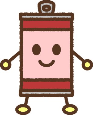 Karakter stili içki illüstrasyon simgesi - kutu