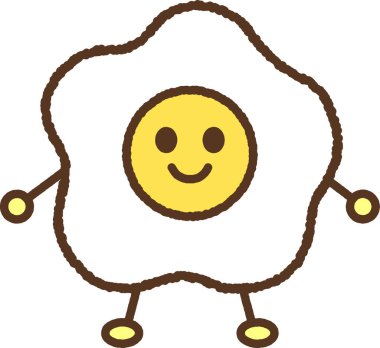 Karakter tarzı yiyecek ikonu: Kızarmış yumurta