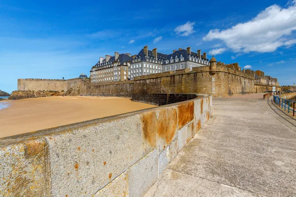 View Old Town Breakwater Saint Malo Brittany France — Stock Photo, Image