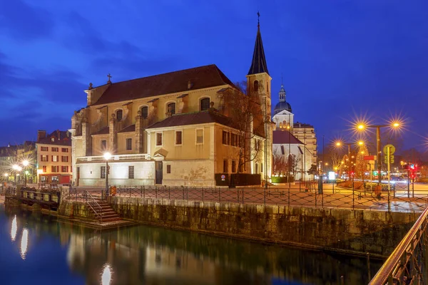 Annecy. Staré město na západ slunce. — Stock fotografie