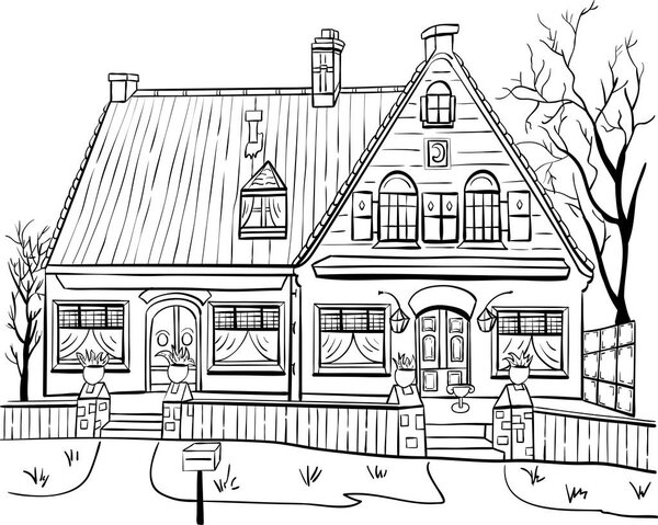 Vector. An old house.