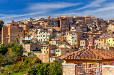 Siena. Eski şehir bölgesi görünümünü.