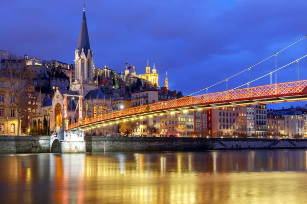 Il ponte di San Giorgio a Lione . — Foto Stock